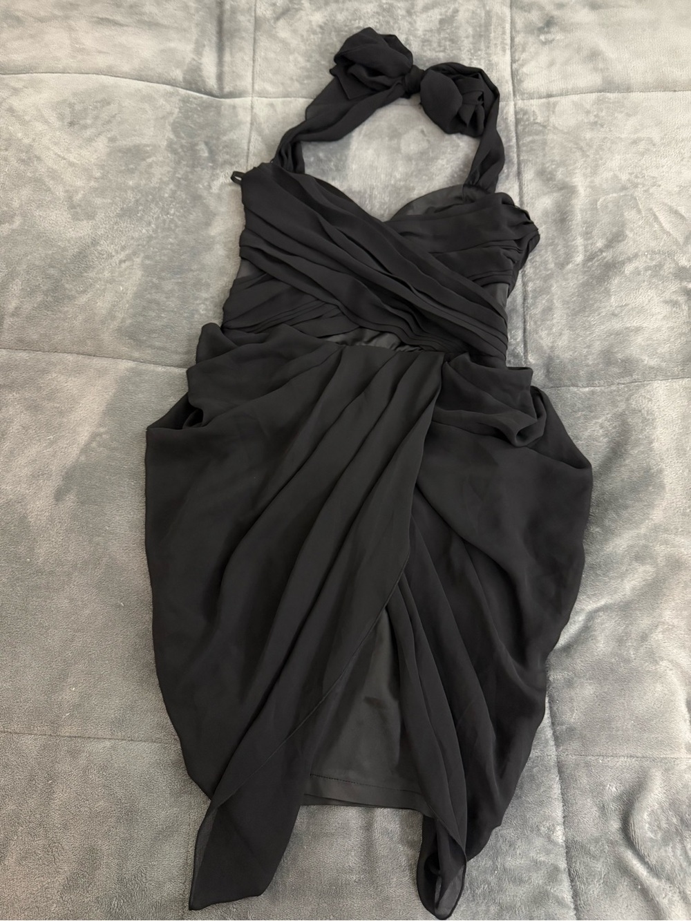 Elegant Black Draped Dress